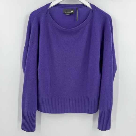 by Anthropologie The 100% Cashmere‎ Collection Purple Sweater Ribbed Size Medium - Picture 2 of 10
